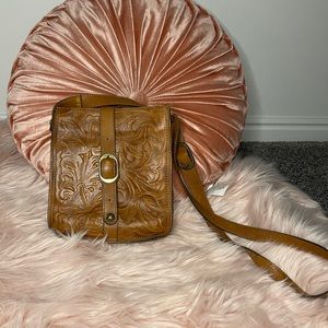 LEATHER SATCHEL LEATHER PURSE VINTAGE TAN BAG GENUINE LEATHER CROSSBODY PURSE